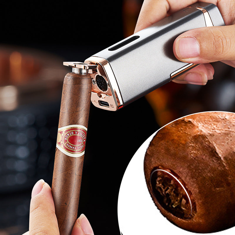 🔥40 % rabatt så länge lagret räcker!🎉Uppladdningsbar och påfyllningsbar cigarettändare med LED-display
