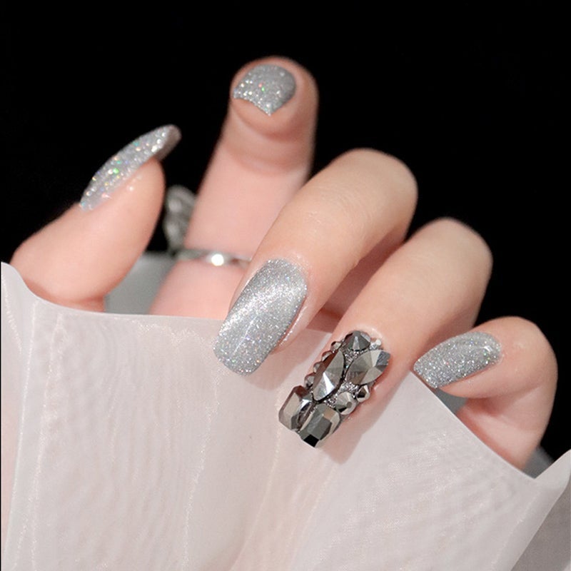 Cat eye gel nagellack, glitter holografiskt nagellack, reflekterande genomskinlig UV gel nagelkonst
