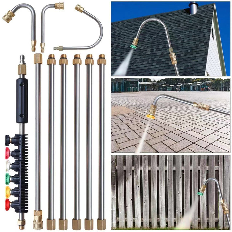 🏡 【PROFFS-TVÄTT】4000 PSI Teleskopisk Högtrycksstav ✨ 3-i-1 Rengöring för Hela Huset – Utan Stege!