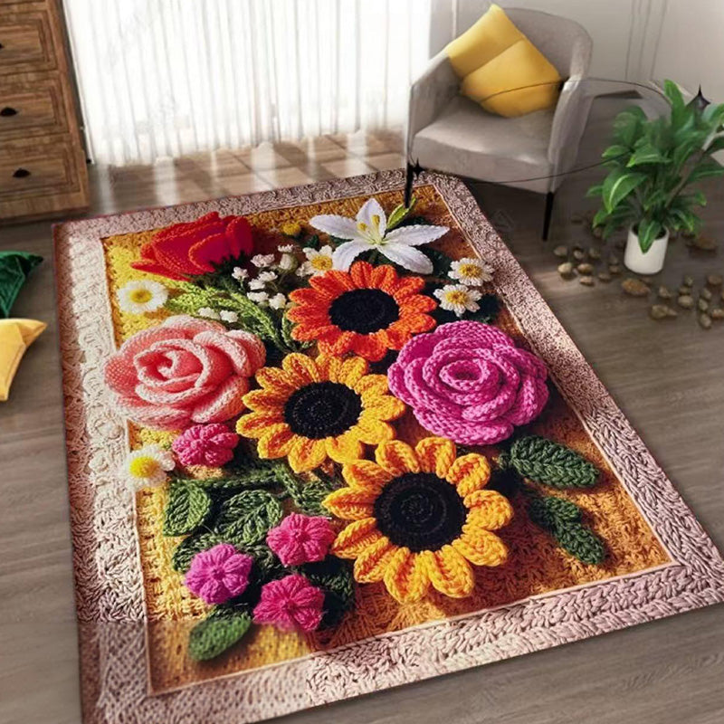 🌸Absorberande Halkfri Badrumsmatta med Stickat Blommönster