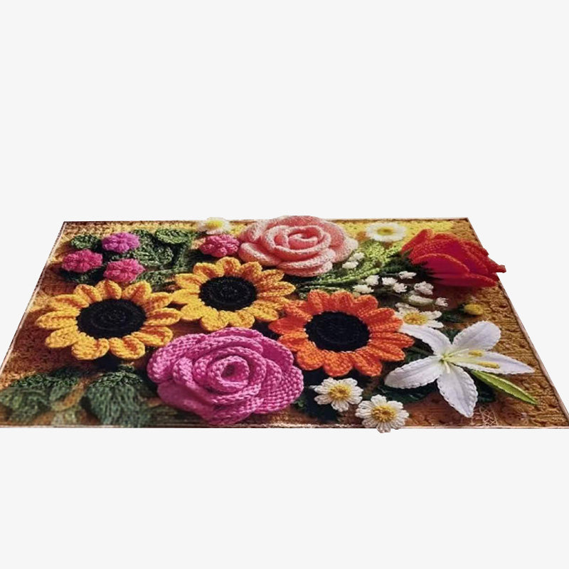 🌸Absorberande Halkfri Badrumsmatta med Stickat Blommönster