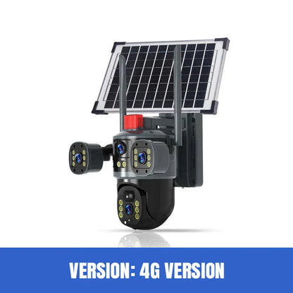🎥Solcellsdriven 360° kupolkamera med tre linser