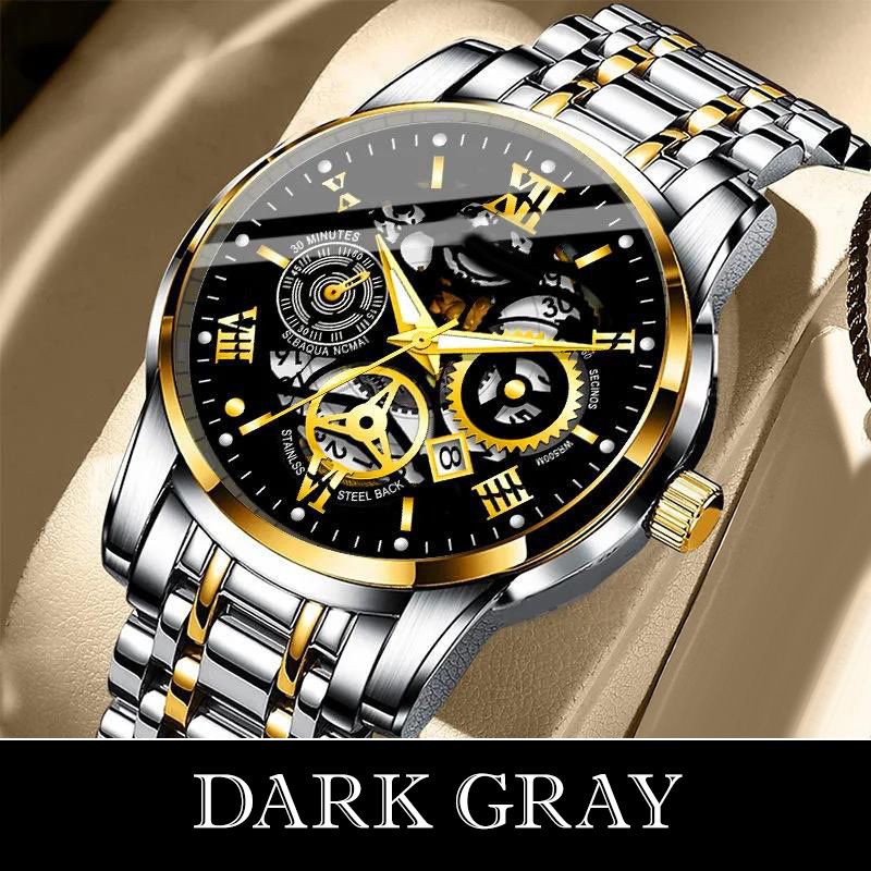 ⌚ 60% RABATT! ⚙️ Herr Vattentät Roman Skeleton Automatisk Klocka – Rostfritt Stål, Utdragbart Urverk & Klassisk Design ✨📦