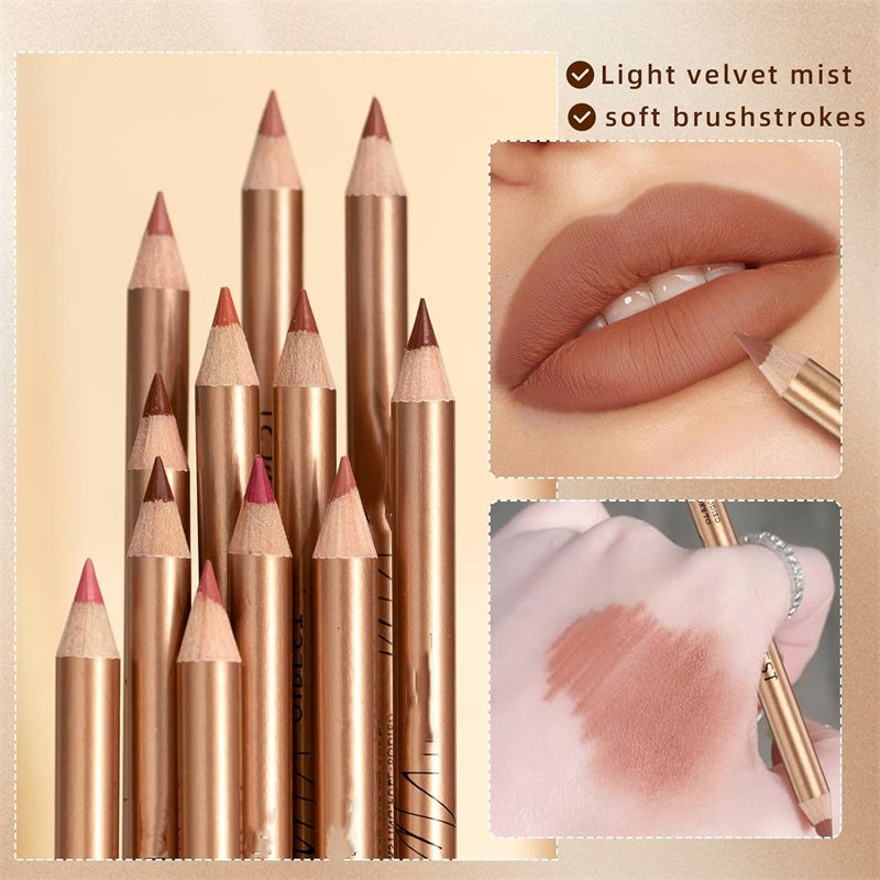 👄 50 % RABATT! 💄 Set med 12 färger av smetfria läppennor – Hållbara, krämiga och vattenfasta – perfekta för vardagsbruk eller professionell sminkning 🎨