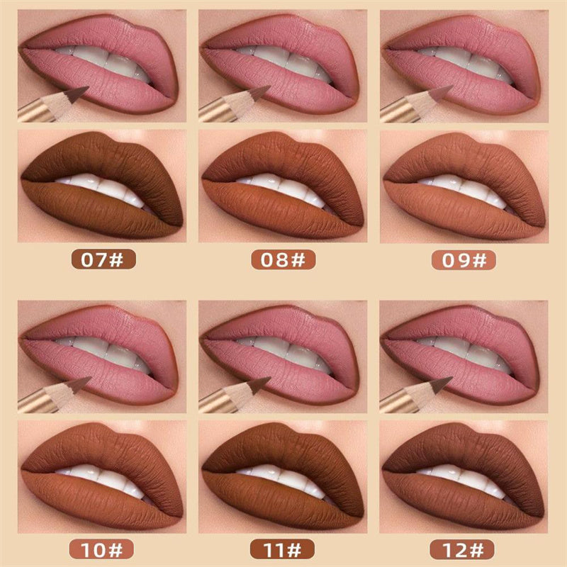 👄 50 % RABATT! 💄 Set med 12 färger av smetfria läppennor – Hållbara, krämiga och vattenfasta – perfekta för vardagsbruk eller professionell sminkning 🎨