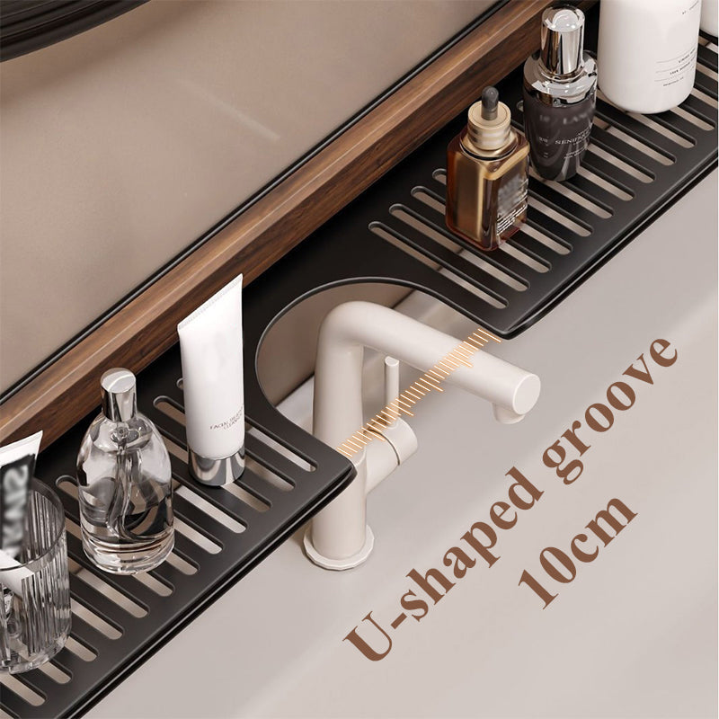 🔥Bästsäljare på nätet💥Hylla med sugproppar för badrum, kök och valnöt