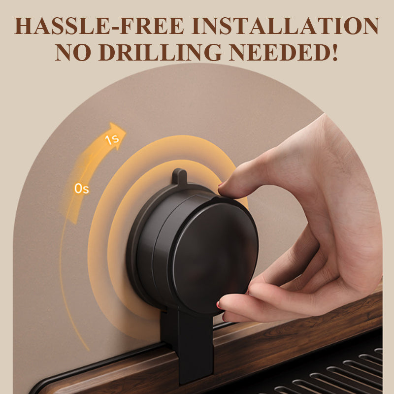 🔥Bästsäljare på nätet💥Hylla med sugproppar för badrum, kök och valnöt