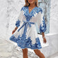 ⏳Time-limited Special⏰Women's Printed Tie-Waist V-Neck Dress👗