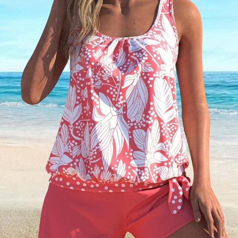 🏖️Mönstrat Tankini-set för kvinnor