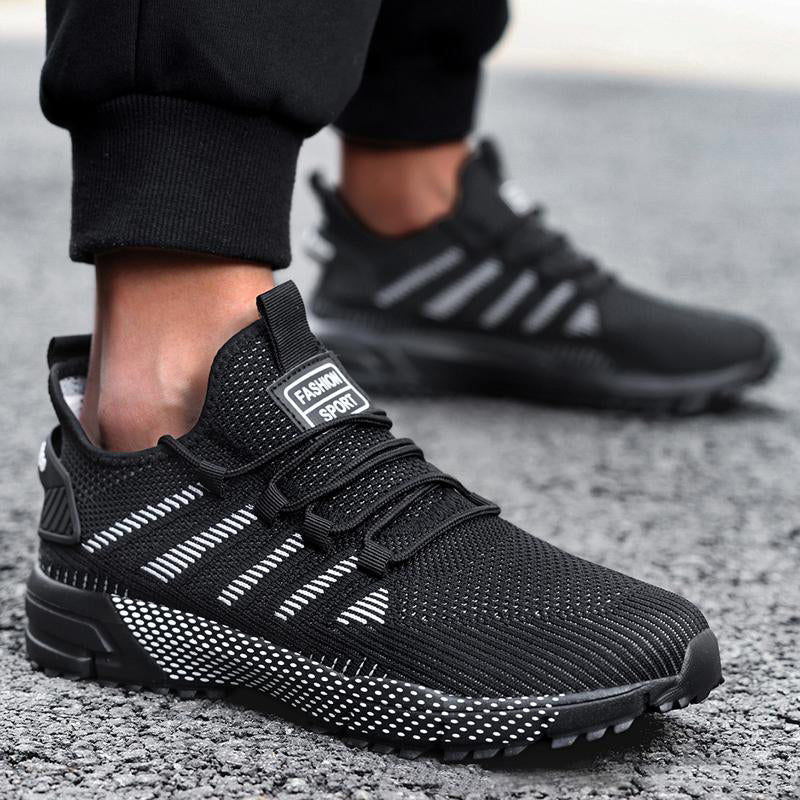 Andningsbara sneakers i mesh för herr