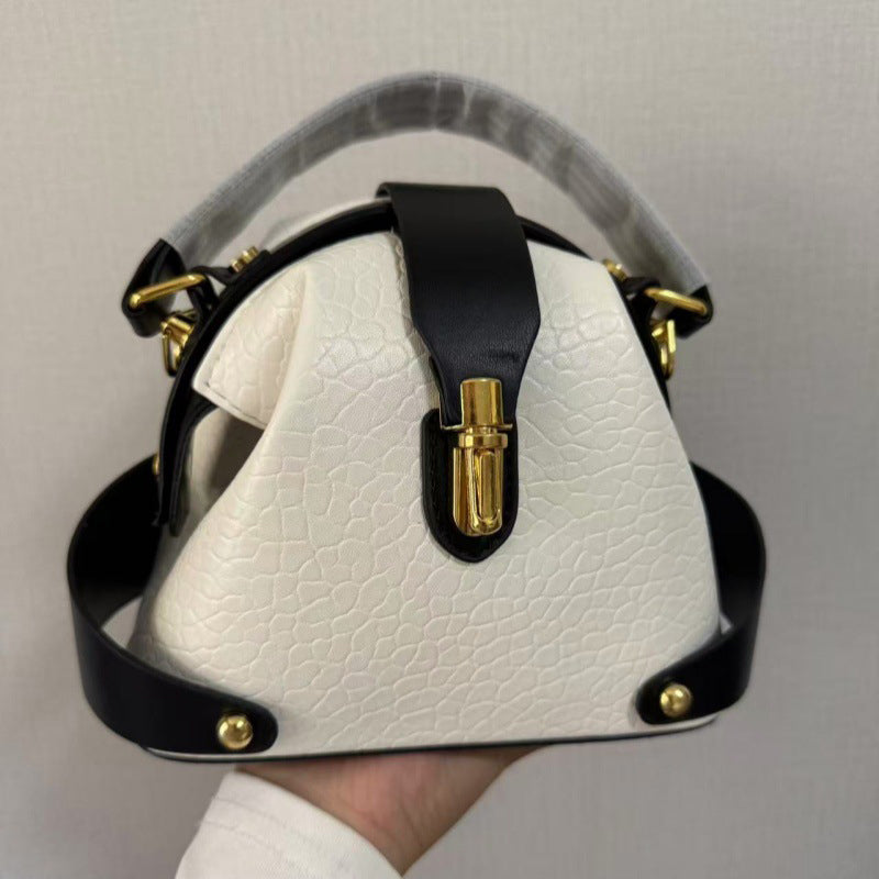 👜 50% RABATT NU! 🎨 Färgblockad Väska – Stilren, Metallhårdvara & Multi-Väg – Handburen eller Crossbody ✨
