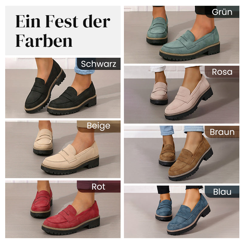 ⏳Fabrikserbjudande sista dagen - 61% rabatt 🎁Bekväma damloafers med grov klack och slip-on