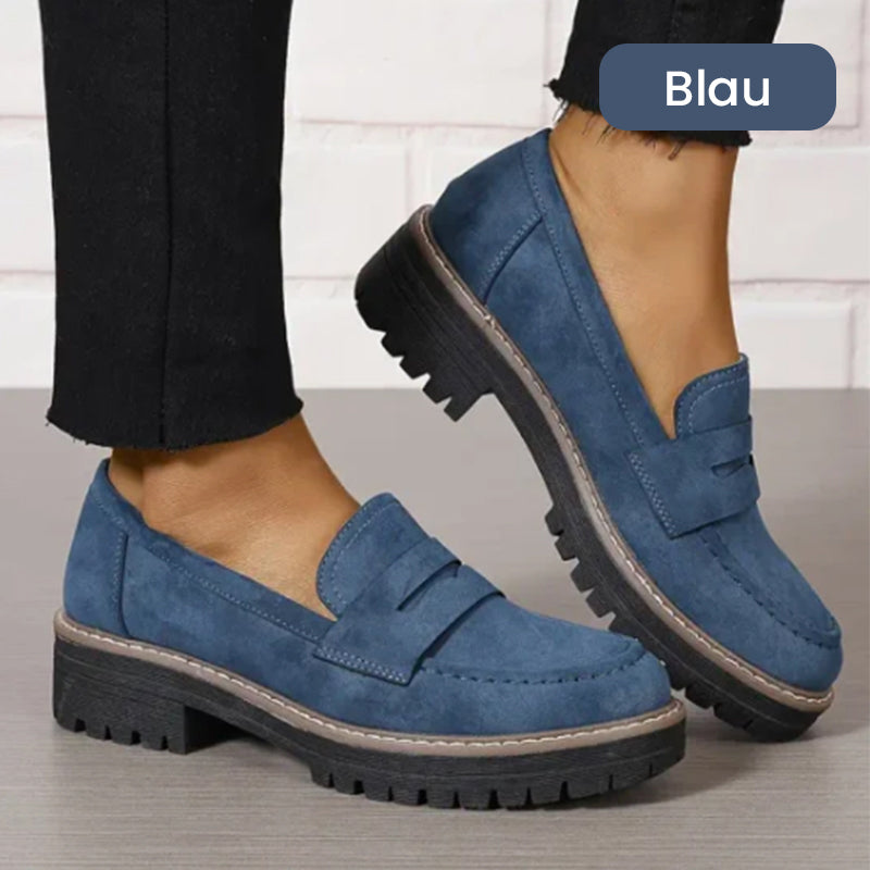 ⏳Fabrikserbjudande sista dagen - 61% rabatt 🎁Bekväma damloafers med grov klack och slip-on