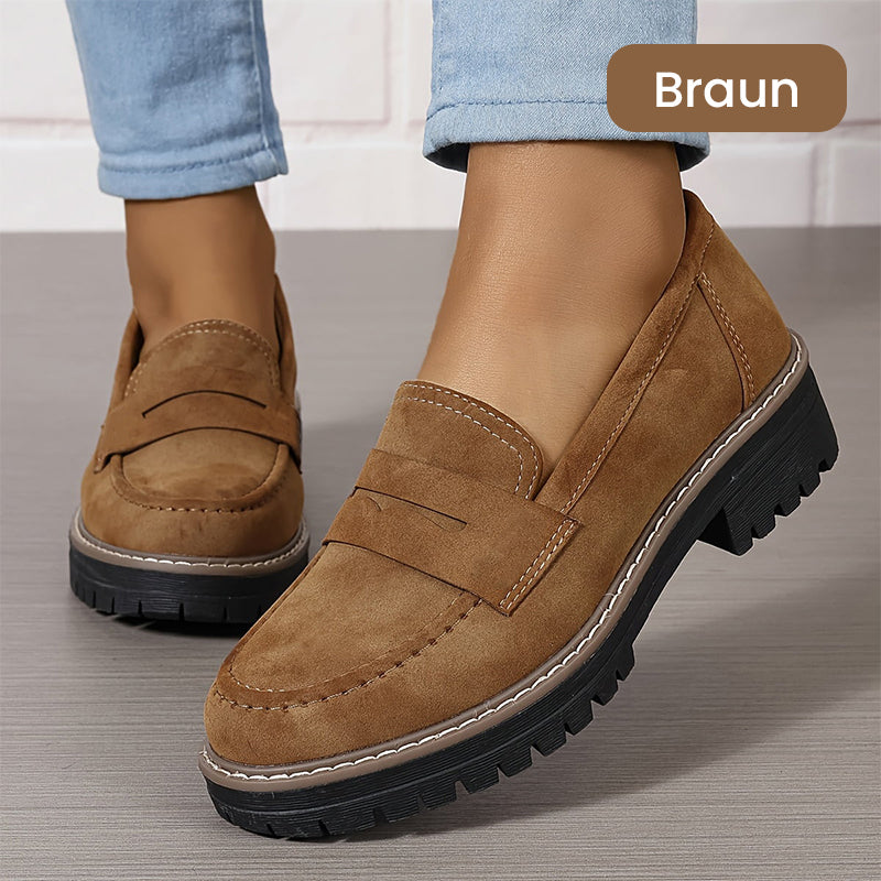 ⏳Fabrikserbjudande sista dagen - 61% rabatt 🎁Bekväma damloafers med grov klack och slip-on