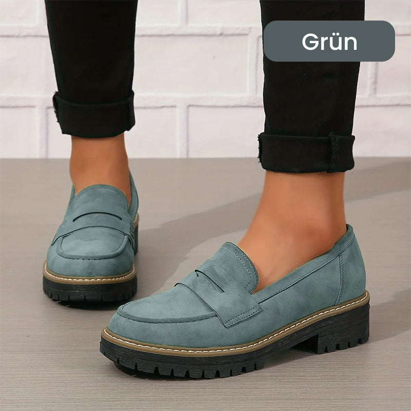 ⏳Fabrikserbjudande sista dagen - 61% rabatt 🎁Bekväma damloafers med grov klack och slip-on