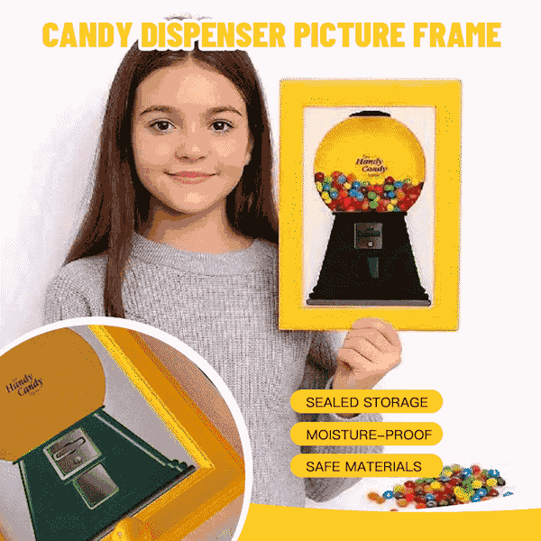 Dubbel Glädje! – Fotoram med godisdispenser – Väggmontering eller Bord