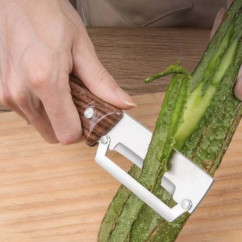 🥕 KÖP 2 FÅ 1 GRATIS! 🔪 Multifunktionell Skalare – Rakbladsvass, Ergonomiskt Trähandtag & Perfekt För Köket ✨