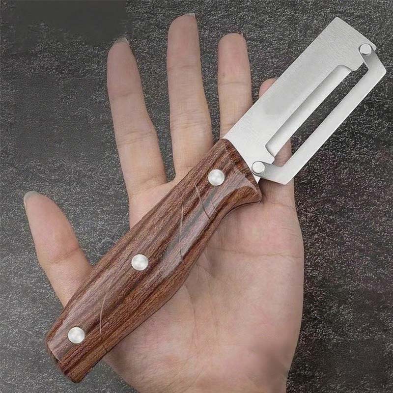 🥕 KÖP 2 FÅ 1 GRATIS! 🔪 Multifunktionell Skalare – Rakbladsvass, Ergonomiskt Trähandtag & Perfekt För Köket ✨