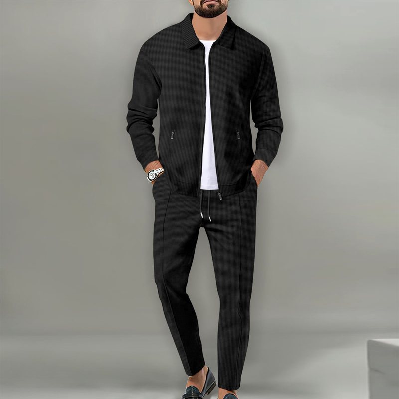 Snyggt 2-delat set med kavaj och joggingbyxor för herr