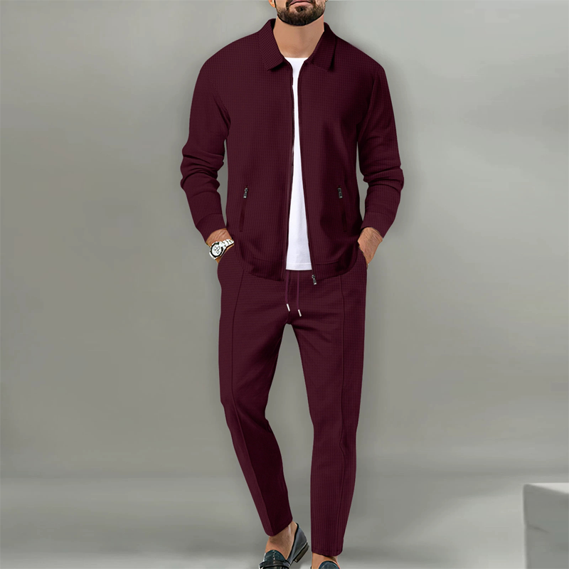 Snyggt 2-delat set med kavaj och joggingbyxor för herr