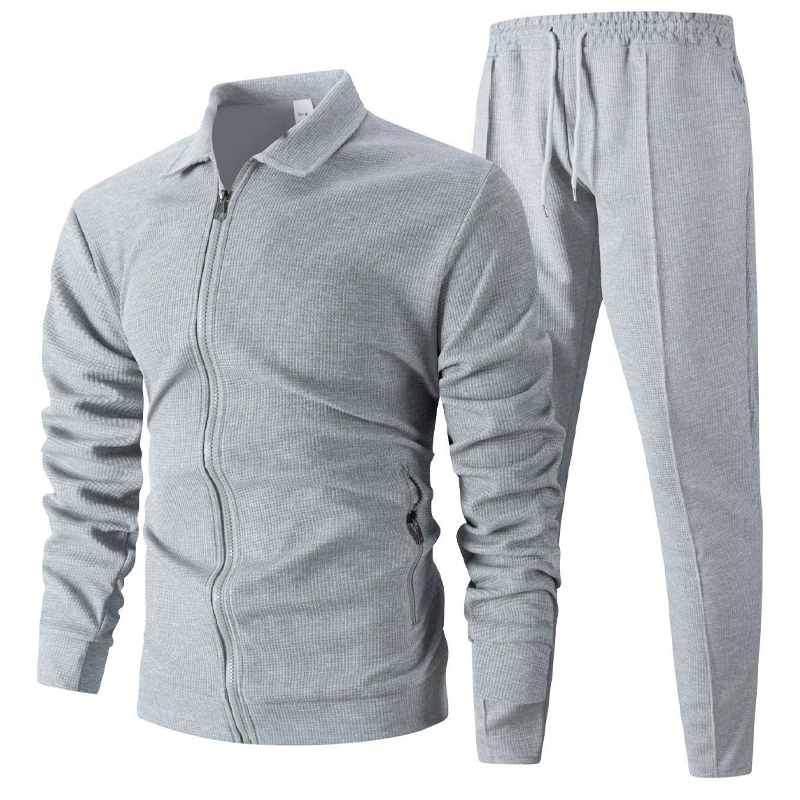 Snyggt 2-delat set med kavaj och joggingbyxor för herr