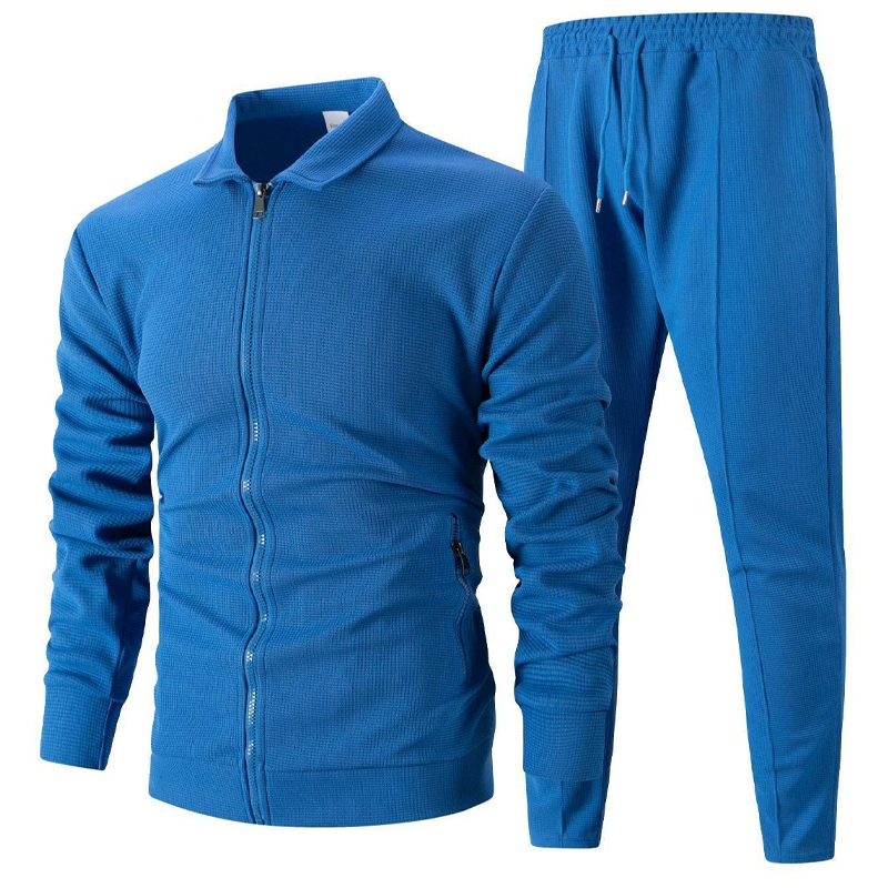 Snyggt 2-delat set med kavaj och joggingbyxor för herr