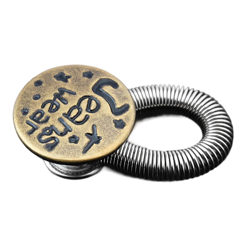 Spring-Loaded Metal Waist Extender Button for Jeans