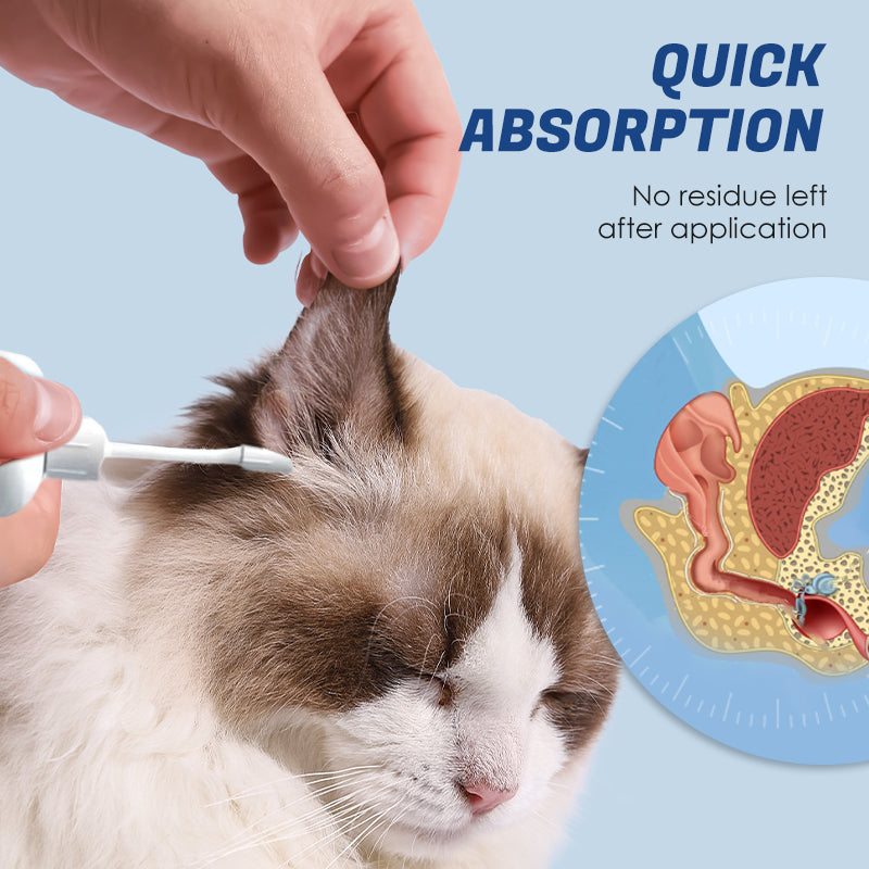 🐱Orolösning för öronkvalster och bakterier hos husdjur