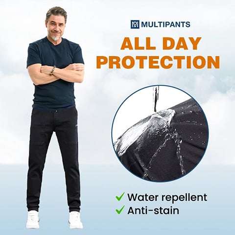 🩳 50% RABATT! 🛒 MultiPants Slitstarka Lastbyxor – Hög Stretch, Många Fickor & Perfekt för Aktiv Vardag 🏃‍♂️