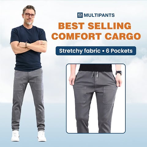 🩳 50% RABATT! 🛒 MultiPants Slitstarka Lastbyxor – Hög Stretch, Många Fickor & Perfekt för Aktiv Vardag 🏃‍♂️