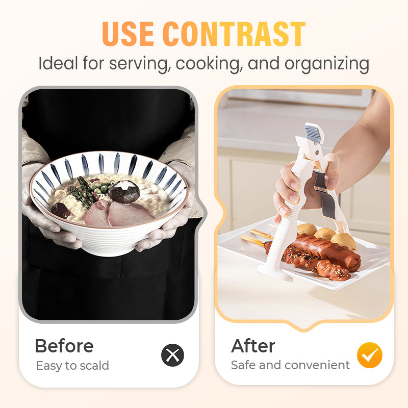 🍽️ 50% RABATT NU! ✨ 3-i-1 Silikonklämma för Skålar - Håller Lock och Fat på Plats under Förvaring och Transport 🍱🔒