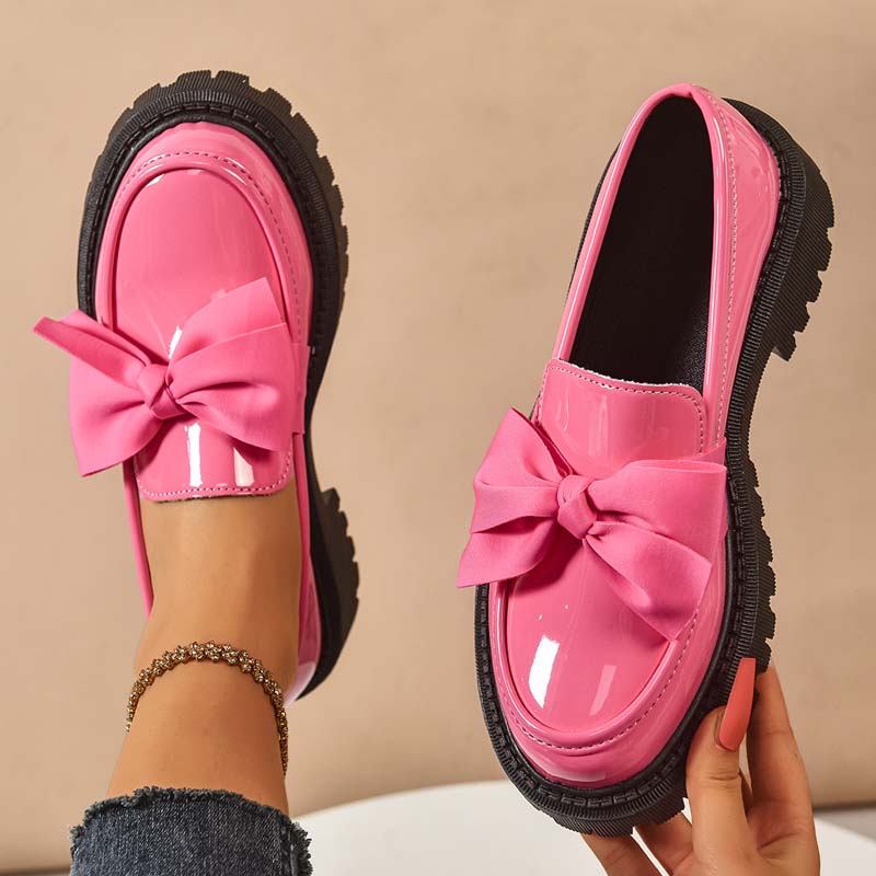 Chic och Söt Platåloafers med Rosett