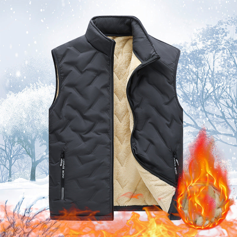 💖HOT SALE 50% RABATT✨️❄️Unisex vintervarm casual ärmlös quiltad väst med fleecefoder