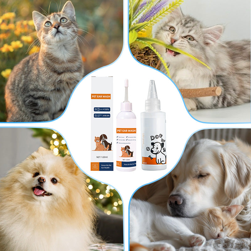 🐾 KÖP 2 FÅ 3! ✨ Öronrengörare för Hund & Katt - Skonsam Formula med Lugnande Aloe för att Förebygga Infektioner & Obehagliga Lukter 🌿👂