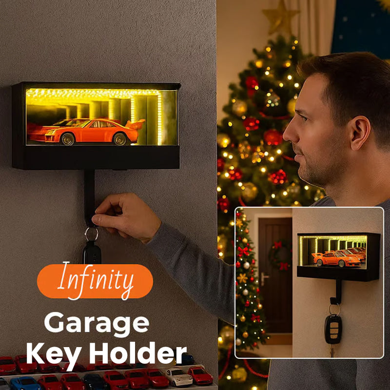 LED Nyckelhållare med Oändlighetsspegel för Garage
