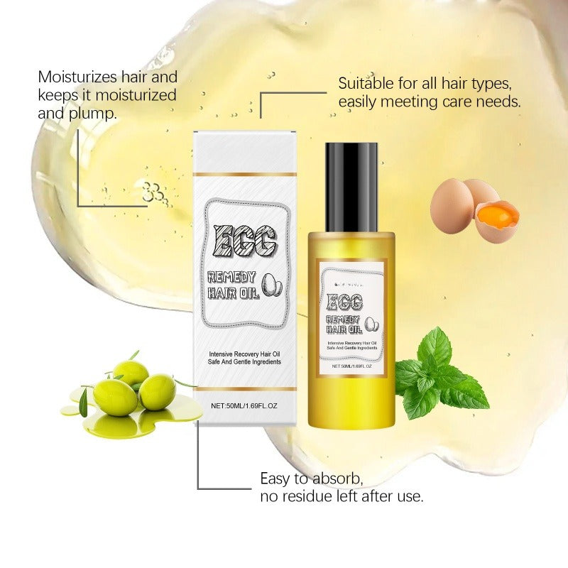 💆‍♀️ KÖP 1 FÅR 1 GRATIS! ✨ HÅRREPARATIONSOLJA - Äggprotein & Keratin, Återfuktar och Förstärker Slitna Hårslingor, Lämnar Håret Mjukt och Fullt av Glans 🌿🧴