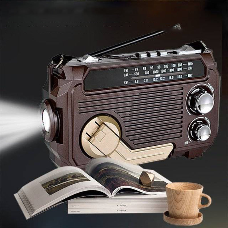 🔥🎁Nyhet 50 % RABATT🔥Multifunktionell handvevd bärbar radio med ficklampa