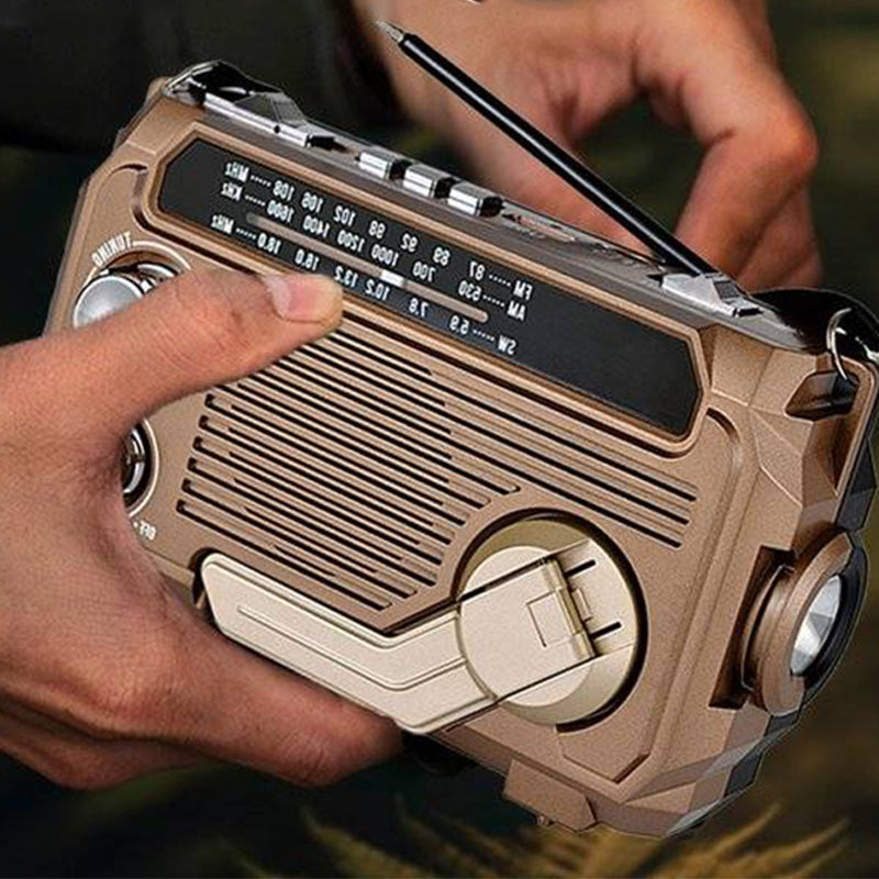 🔥🎁Nyhet 50 % RABATT🔥Multifunktionell handvevd bärbar radio med ficklampa