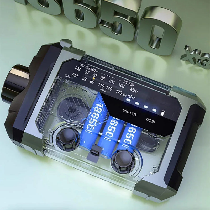 🔥🎁Nyhet 50 % RABATT🔥Multifunktionell handvevd bärbar radio med ficklampa