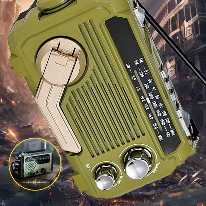 🔥🎁Nyhet 50 % RABATT🔥Multifunktionell handvevd bärbar radio med ficklampa