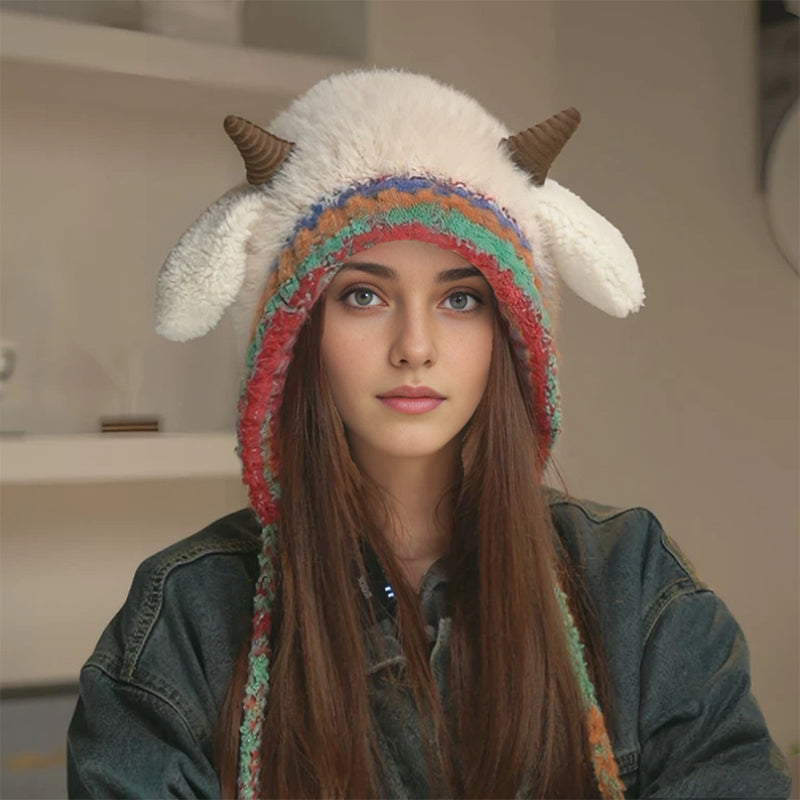 🎁🎄Julrea 50 % rabatt! 🦌Originaldesign Festlig julmössa med horn🧶