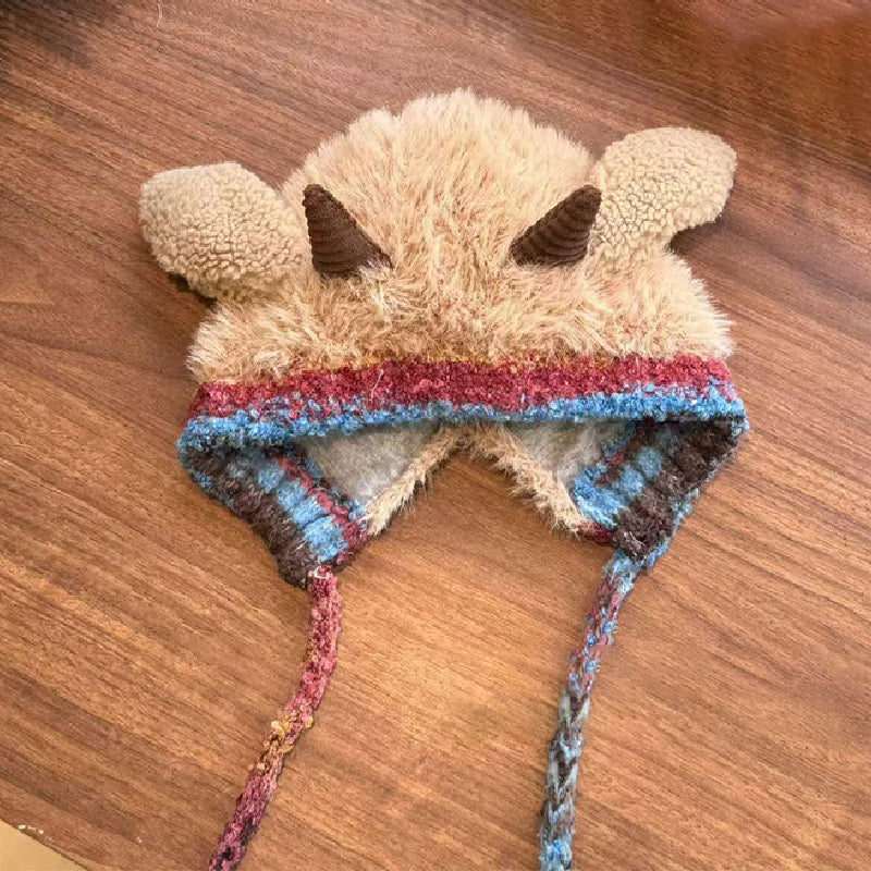 🎁🎄Julrea 50 % rabatt! 🦌Originaldesign Festlig julmössa med horn🧶