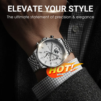 🔥Het försäljning 50 % rabatt🌍Herrklocka med jordglobmotiv i marin stil