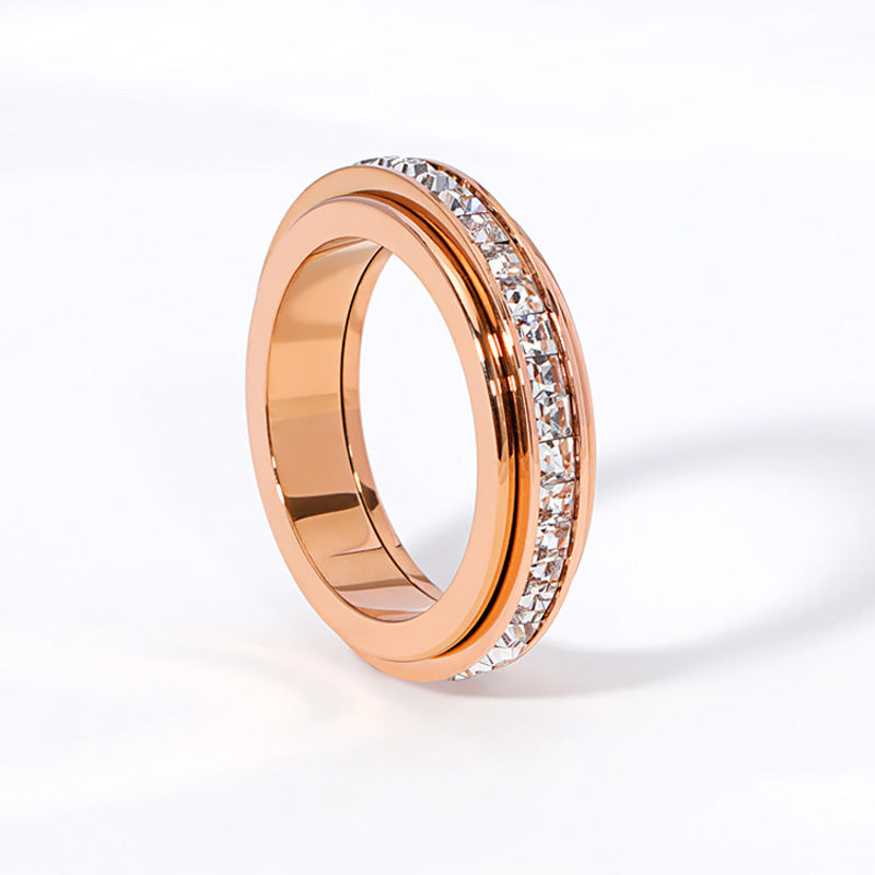 🔥Rotationsbar spinnerring i titanstål med zirkonia