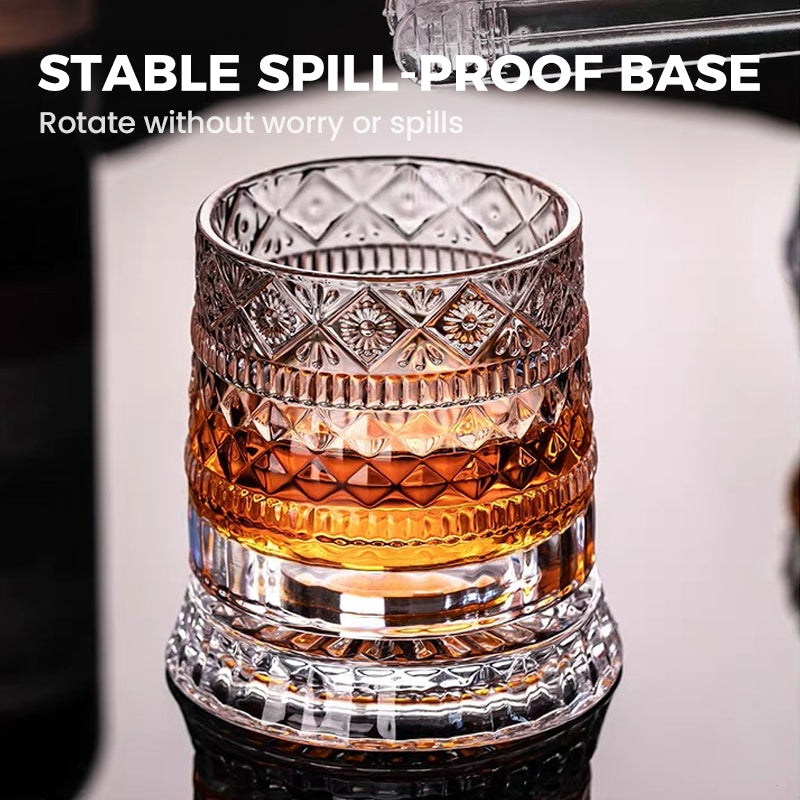 🥃 50% RABATT 💎 | 360° Roterande Whiskyglas – Stresslindring & Aromväckare