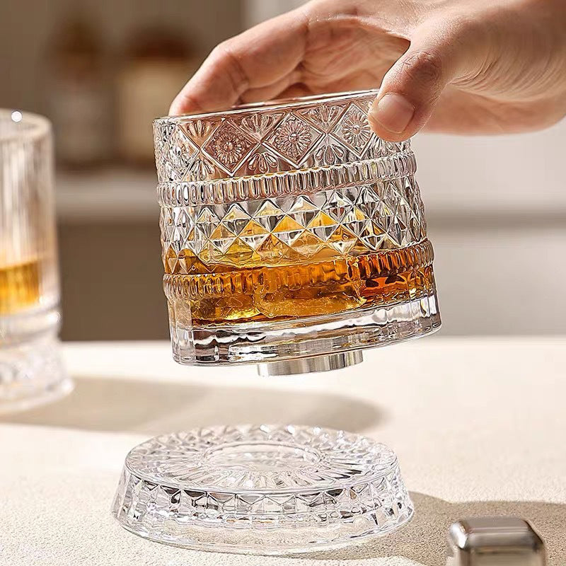 🥃 50% RABATT 💎 | 360° Roterande Whiskyglas – Stresslindring & Aromväckare