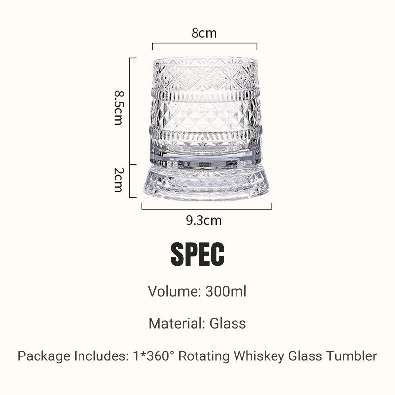 🥃 50% RABATT 💎 | 360° Roterande Whiskyglas – Stresslindring & Aromväckare