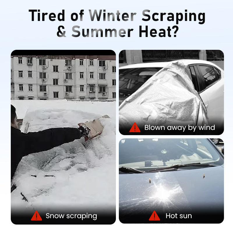 🚘❄️Åretrunt-Tjockt Vindrutetäck för Snö