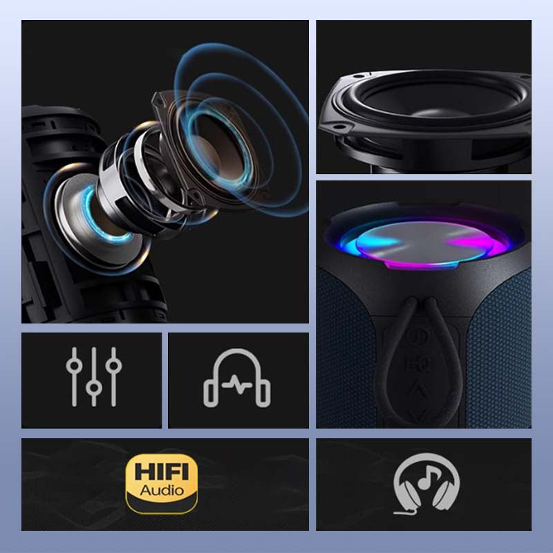 🔥🔊 50 % RABATT NU! 40W Bärbar Bluetooth-Högtalare med RGB-Belysning – Kraftfullt Ljud & Färgstark Ljusshow ✨🎶