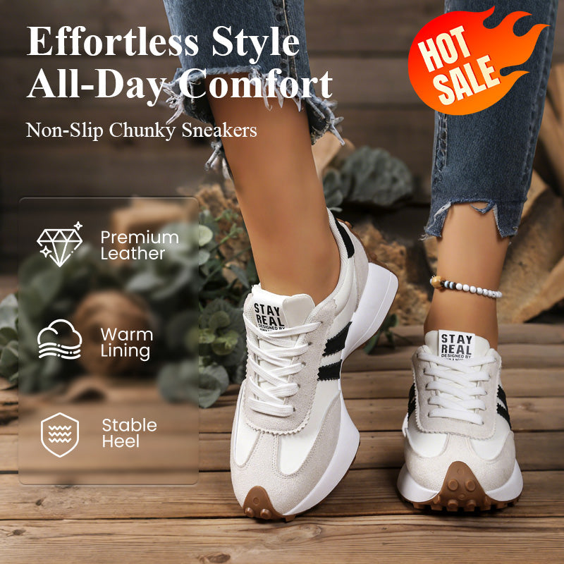 👟💥 50% RABATT! | Låga Casualskor för Damer – 4cm Plattform, Retrodesign & Halksäker!